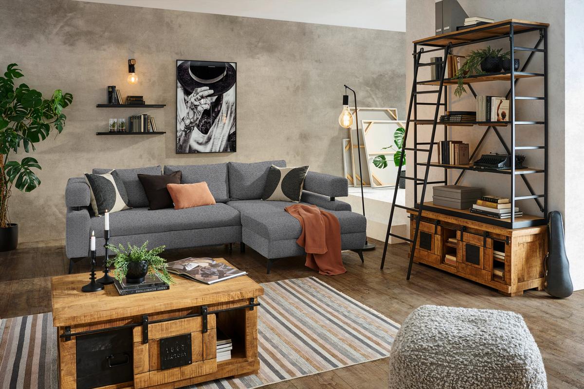 Coltar ROSALIE - gri închis, Konventionell, textil (265/184cm) - Modern Living