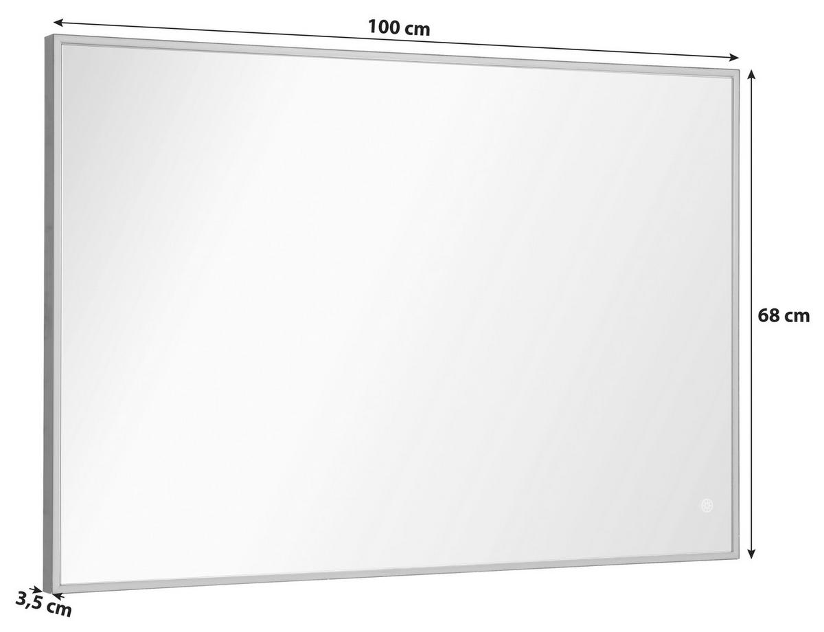 Wandspiegel "New York", Schwarz, BxH: 100x68 cm - Schwarz, MODERN, Glas (100/68/3,5cm) - MID.YOU