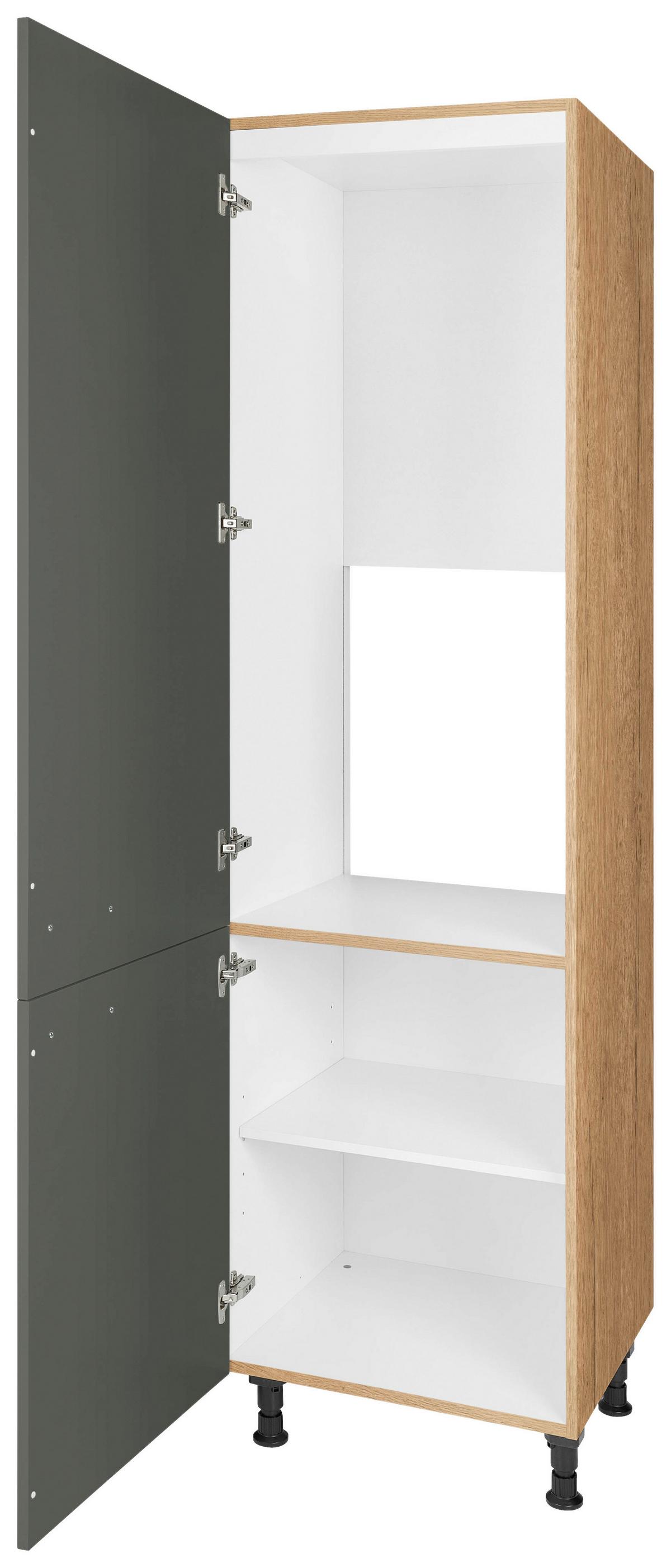 Geräteumbauschrank Easytouch Grün - Eichefarben/Schwarz, MODERN, Holzwerkstoff/Metall (60/216,6/58cm) - Nobilia