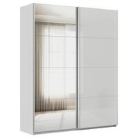 DULAP USI CULISANTE FELDKIRCH - argintiu/gri lucios intens, Modern, sticlă/material pe bază de lemn (181/229/62cm)