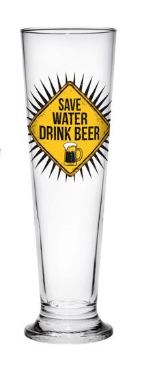 Pahar pentru bere Save water - clar/galben, Konventionell, sticlă (7,3/23,9cm) - Modern Living