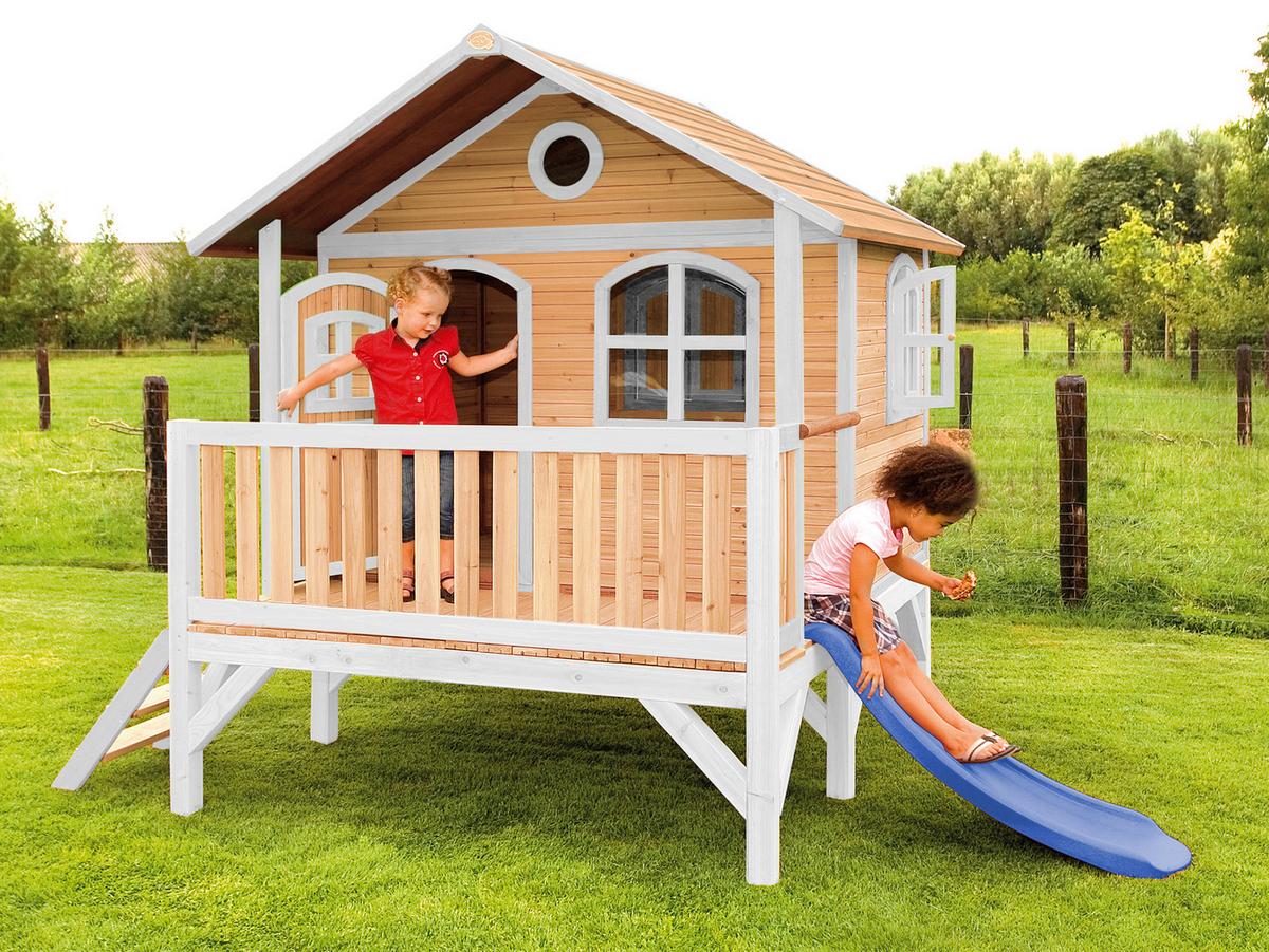 SPIELHAUS A030.040.31 - Rot/Braun, KONVENTIONELL, Holz/Kunststoff (349/233/212cm) - Ambia Garden