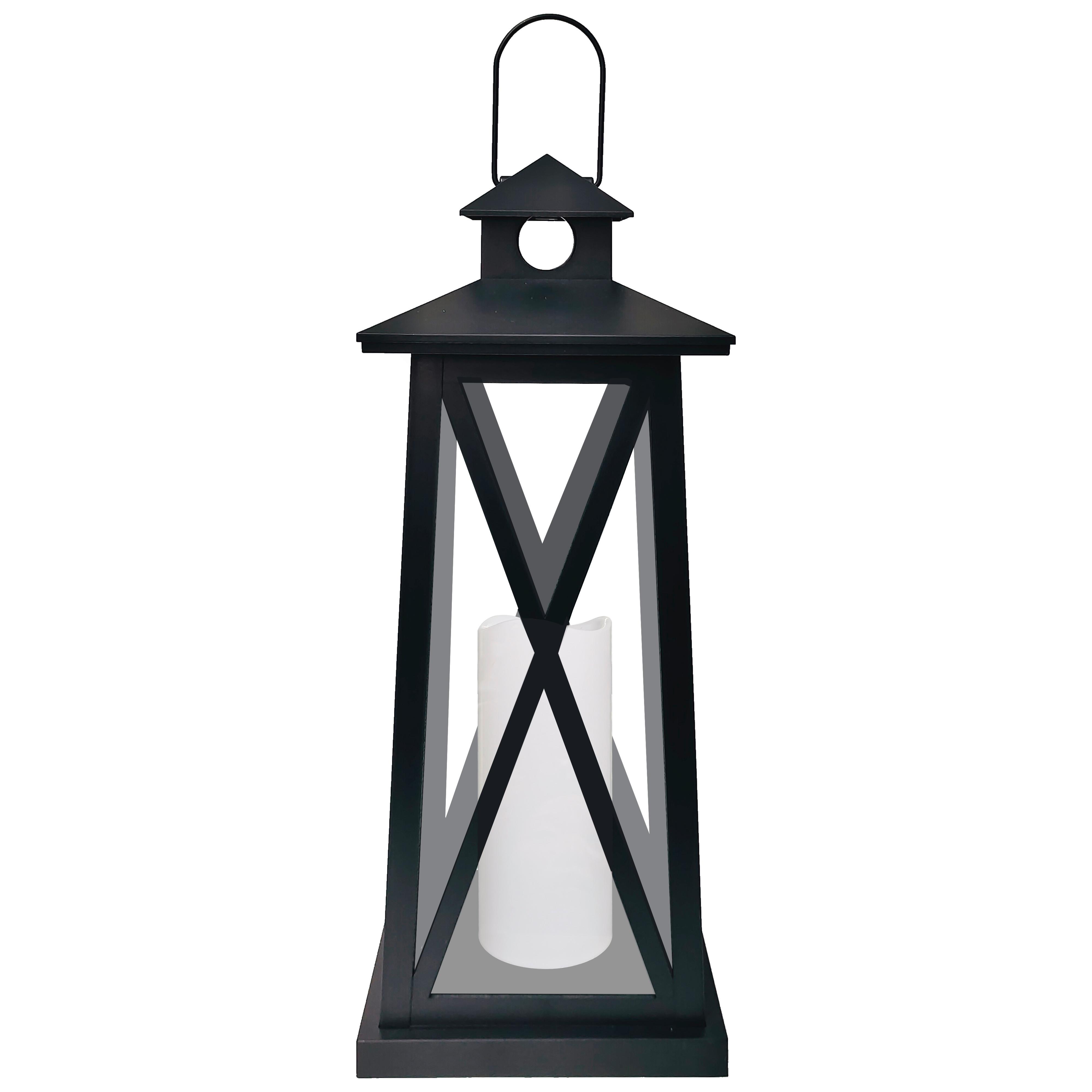 LED-Laterne Sigrid in Schwarz - Schwarz, Glas/Kunststoff (19,7/47,6/19,7cm) - Modern Living