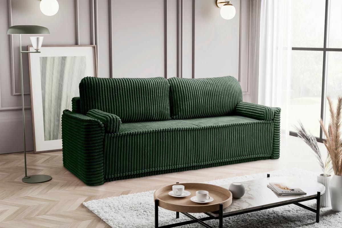 Schlafsofa Grubs Smaragdgrün - Smaragdgrün/Schwarz, Basics, Holz/Kunststoff (225/96/93cm) - MID.YOU