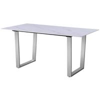 Masă New York - alb/culoare inox, Trend, ceramică/metal (160/75/90cm) - Modern Living