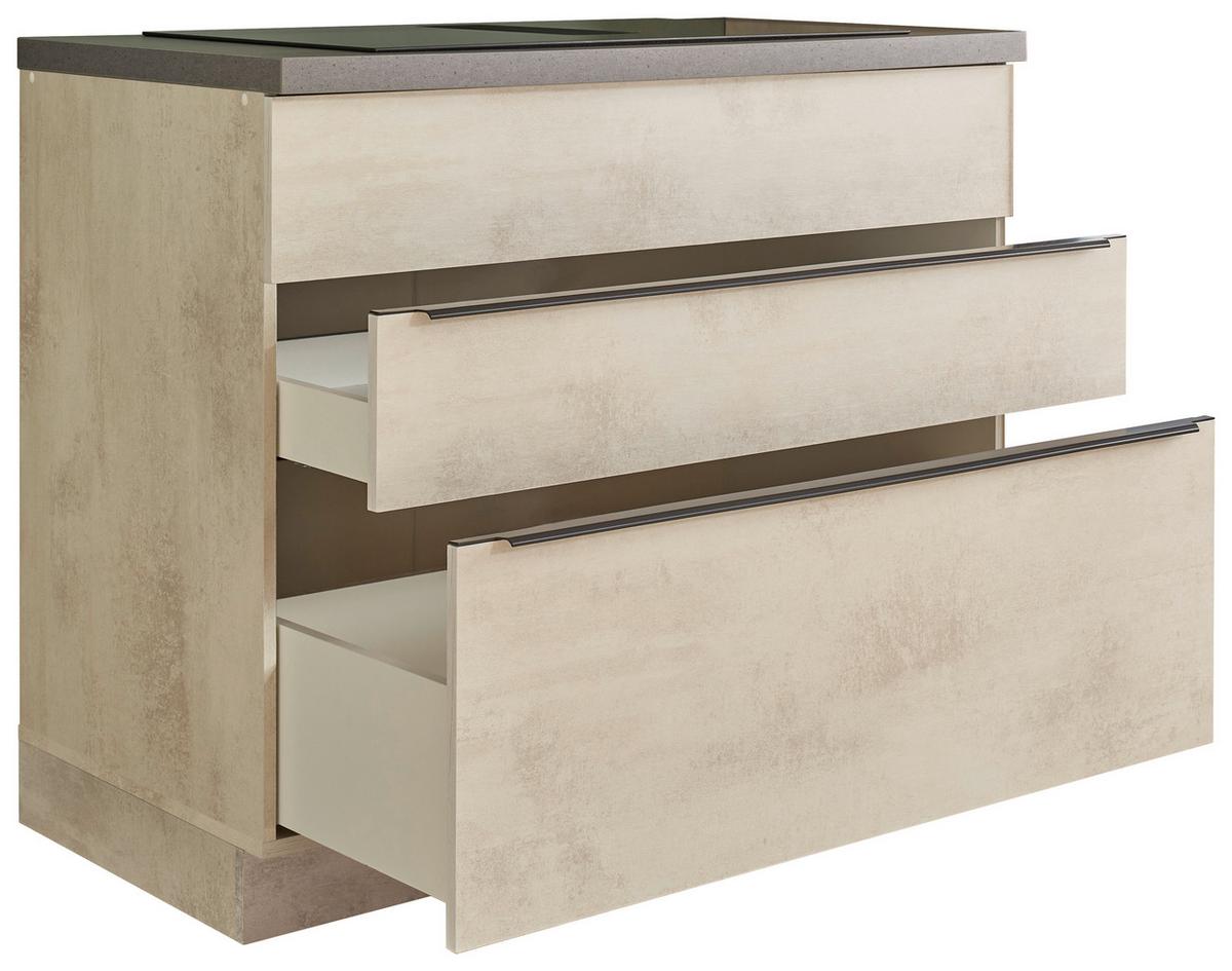 SZAFKA DOLNA Z SZUFLADAMI SANIBEL - antracytowy/biały, Design, materiał drewnopochodny/tworzywo sztuczne (110/94/60cm) - P & B