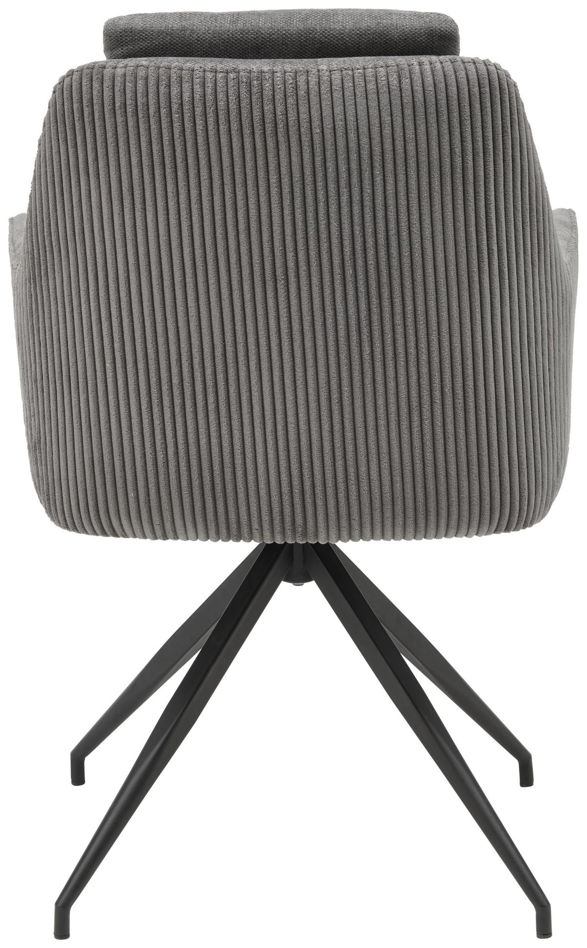 KRZESŁO Z PODŁOKIETNIKAMI ISEO - czarny/szary, Modern, metal/drewno (61/93/61cm) - Livetastic