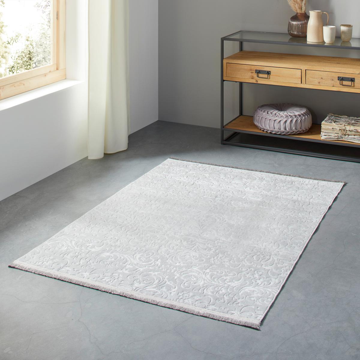 Webteppich Daphne 1 in Grau ca. 80x140cm - Grau, MODERN, Textil (80/140cm) - Modern Living