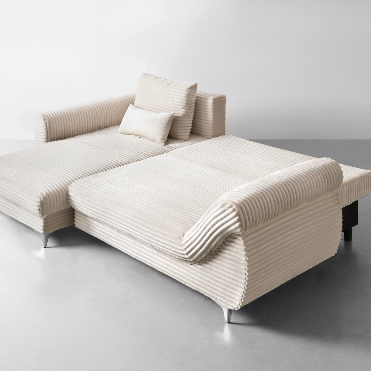 Wohnlandschaft Atlantis Lux Creme - Silberfarben/Goldfarben, LIFESTYLE, Holz/Holzwerkstoff (175/263cm) - Mömax