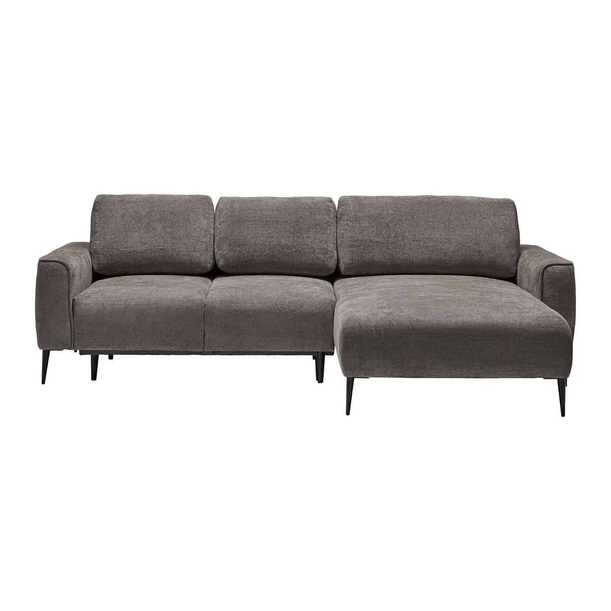 Ecksofa  Custom Dunkelgrau - Dunkelgrau/Schwarz, MODERN, Textil/Metall (255/85/164cm) - Mömax