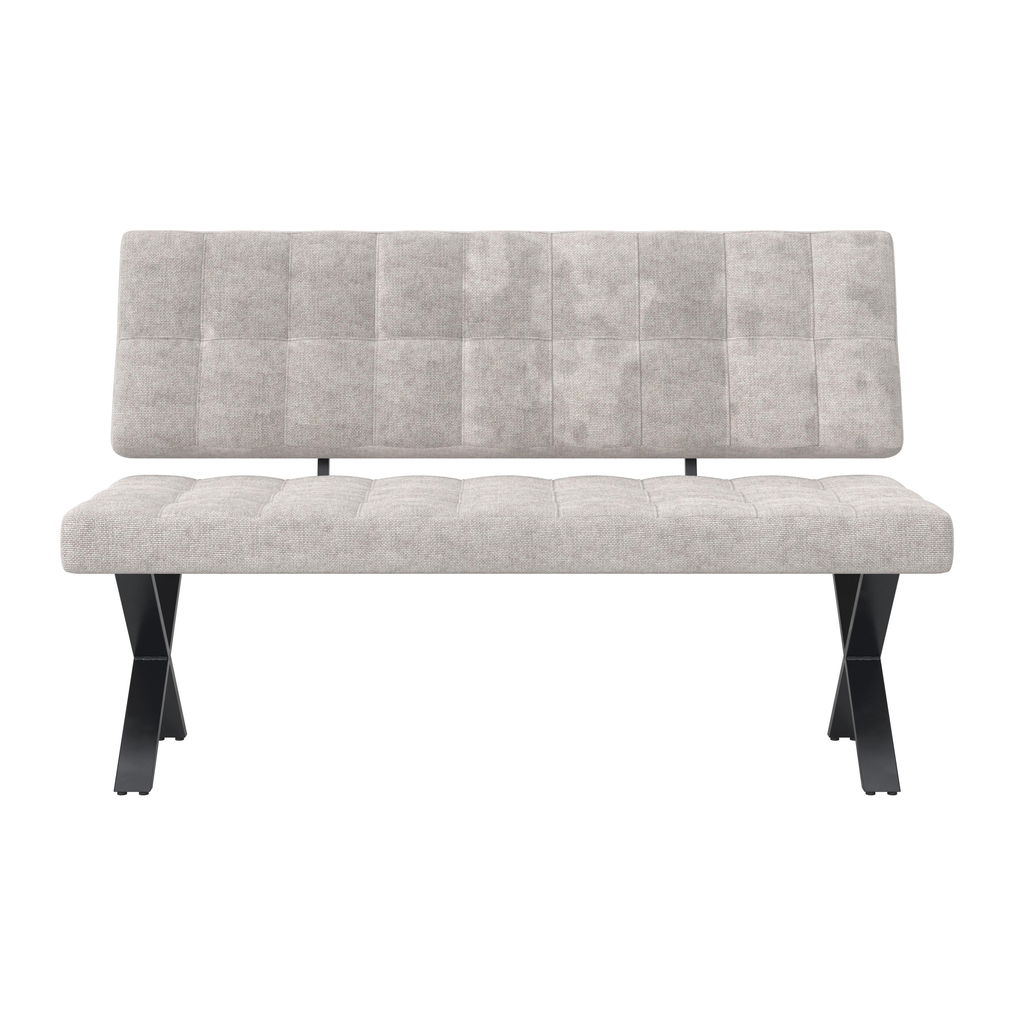 SITTBÄNK NOVA - ljusgrå/svart, Modern, metall/trä (140/97/64cm) - Bessagi Home