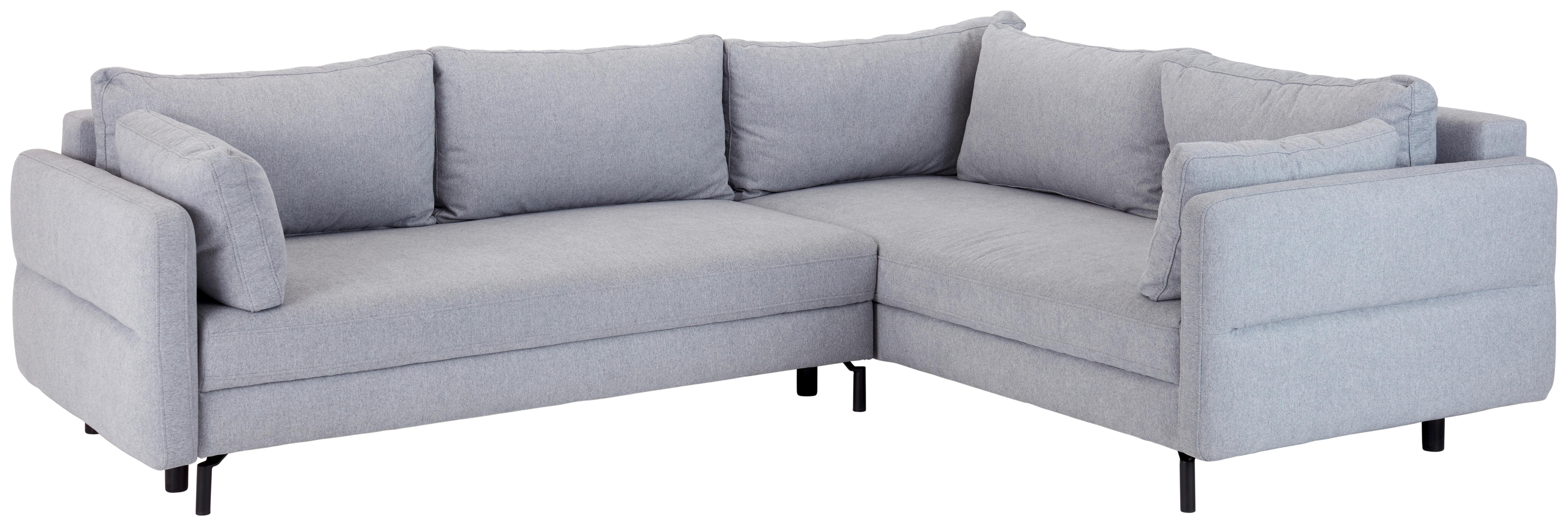Sedežna Garnitura Salto, Z Ležiščem - siva/črna, Moderno, tekstil (281/73-84/221cm) - Modern Living