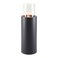 Ethanolkamin Jona Schwarz Metall/Glas Freistehend - Schwarz, MODERN, Glas/Metall (30/94/30cm) - Bessagi Home