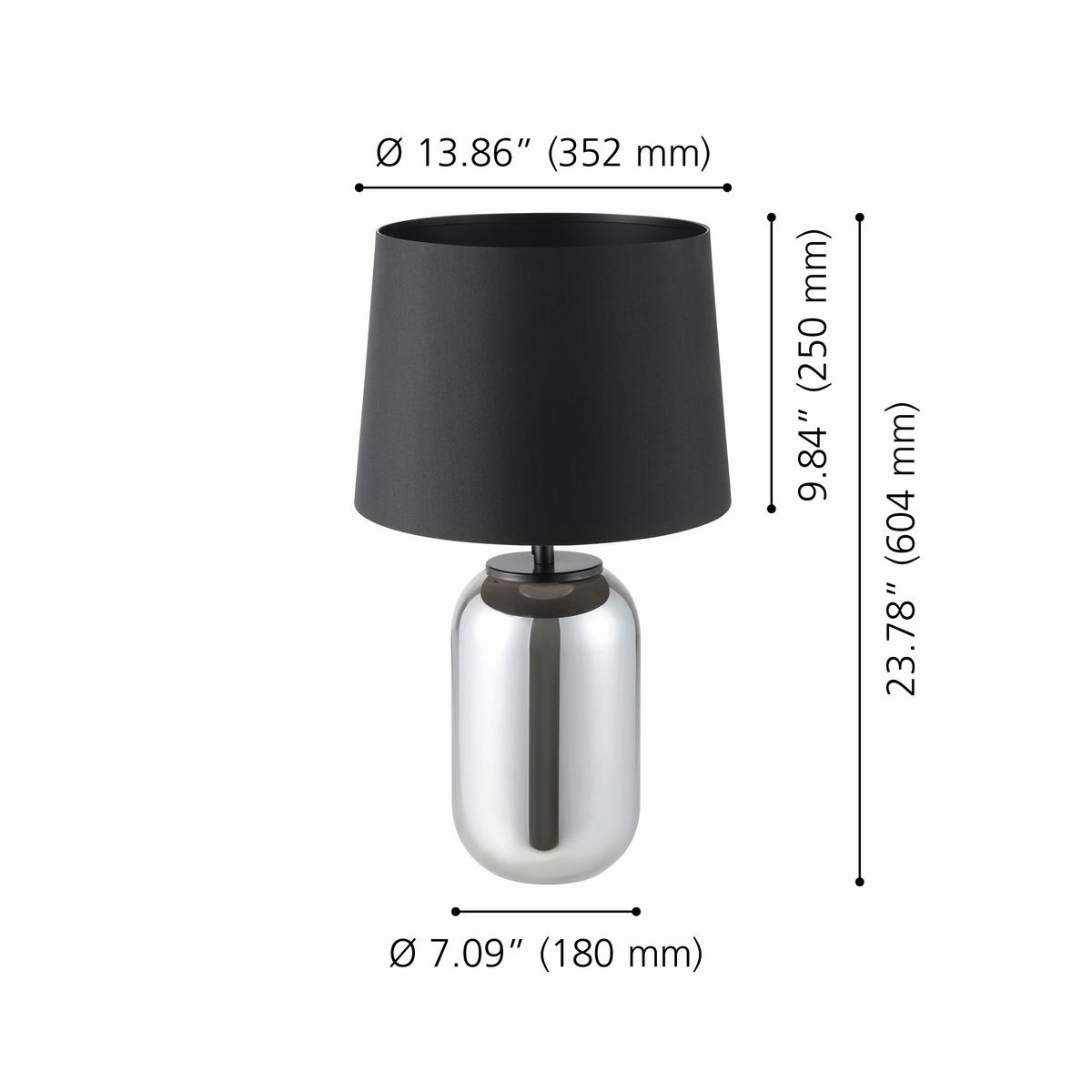 LAMPA STOŁOWA 390063*CUITE - czarny, Basics, metal/szkło (35/61cm) - Eglo