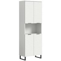 Hochschrank Riff ca. 70x193 cm Weiß/Schwarz - Schwarz/Weiß, MODERN, Holzwerkstoff/Metall (70/193/34cm) - MID.YOU