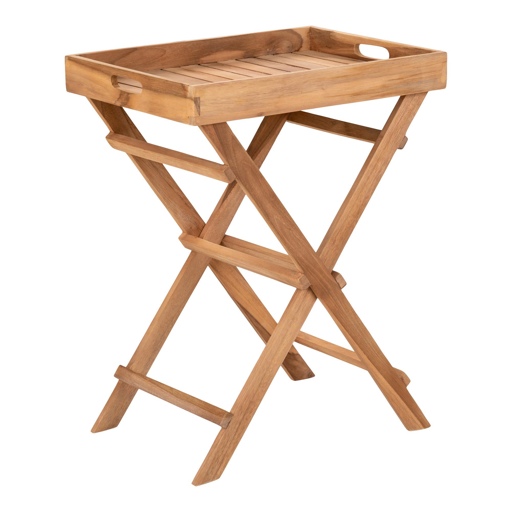 Tabletttisch Ronda Teak klappbar - Braun, MODERN, Holz (29/49.5/39cm) - Gardenson