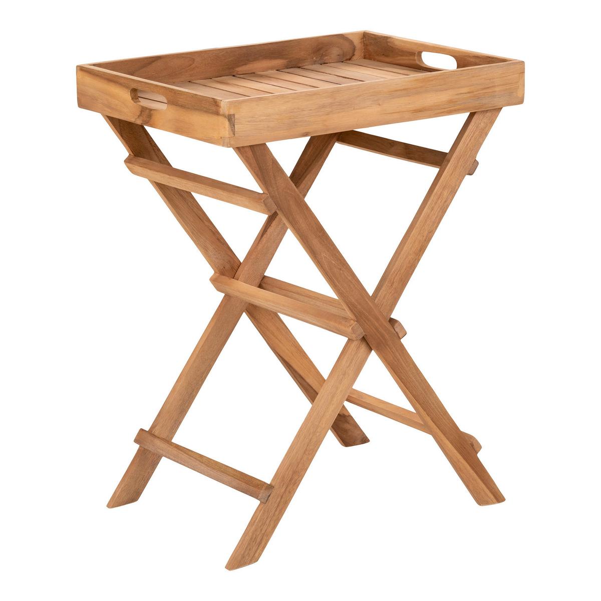 Tabletttisch Ronda Teak klappbar - Braun, MODERN, Holz (29/49.5/39cm) - Gardenson