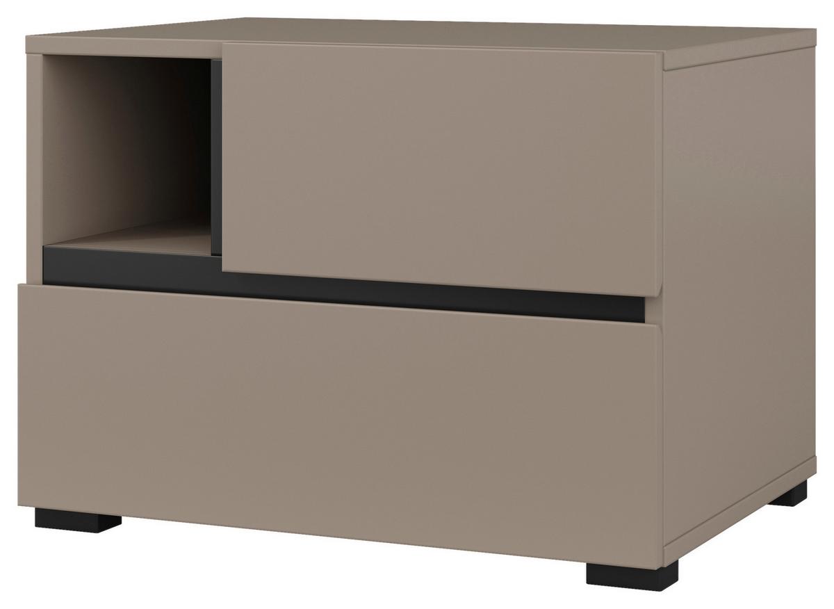 Éjjeliszekrény Cross S - bézs/fekete, Modern, faalapú anyag (55/40/40cm)