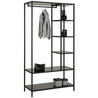 Regal in Schwarz - Schwarz, Design, Holzwerkstoff/Metall (100/190/44cm) - Based