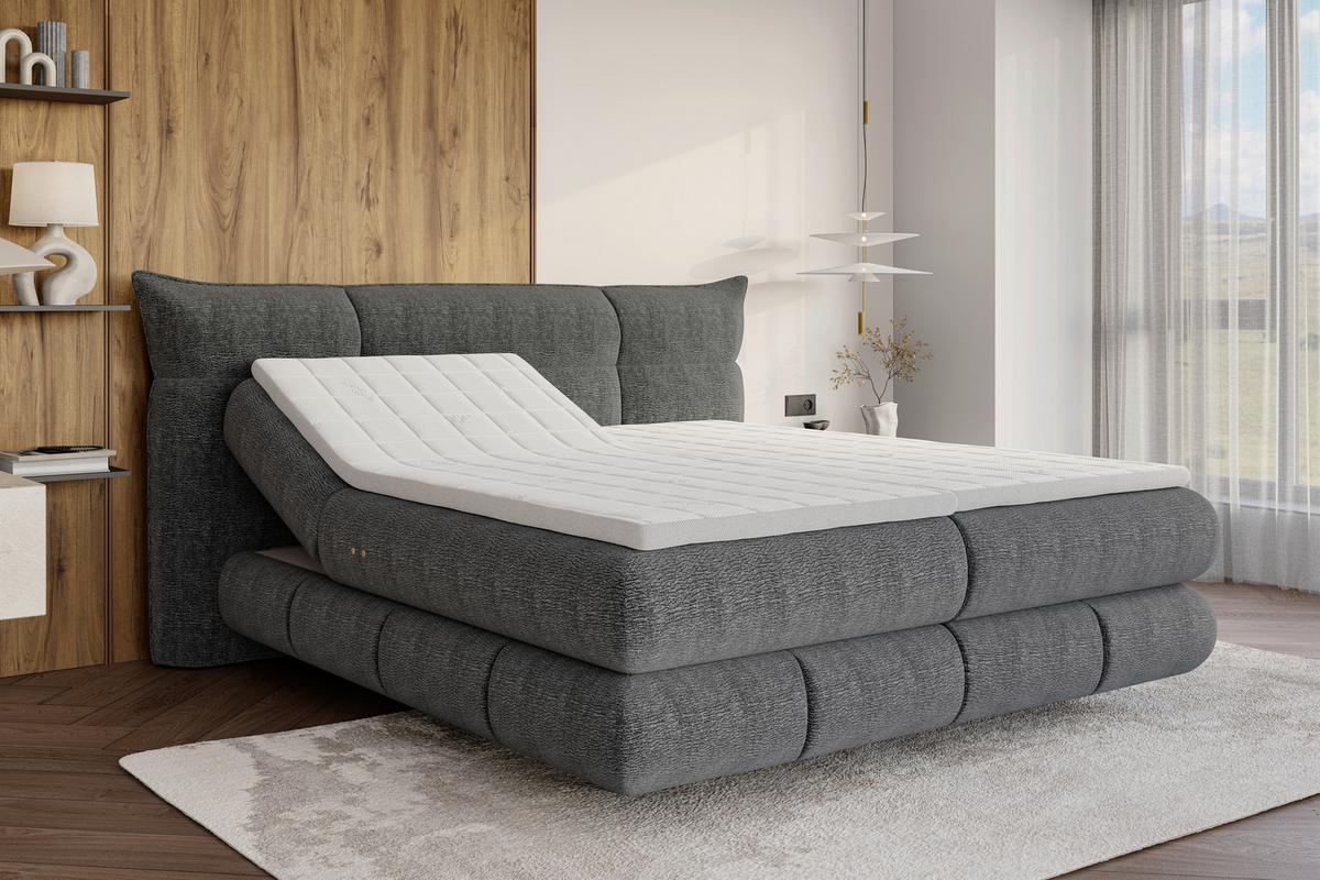 Pat boxpring Auris - grafit, Konventionell, textil (180/200cm) - Premium Living