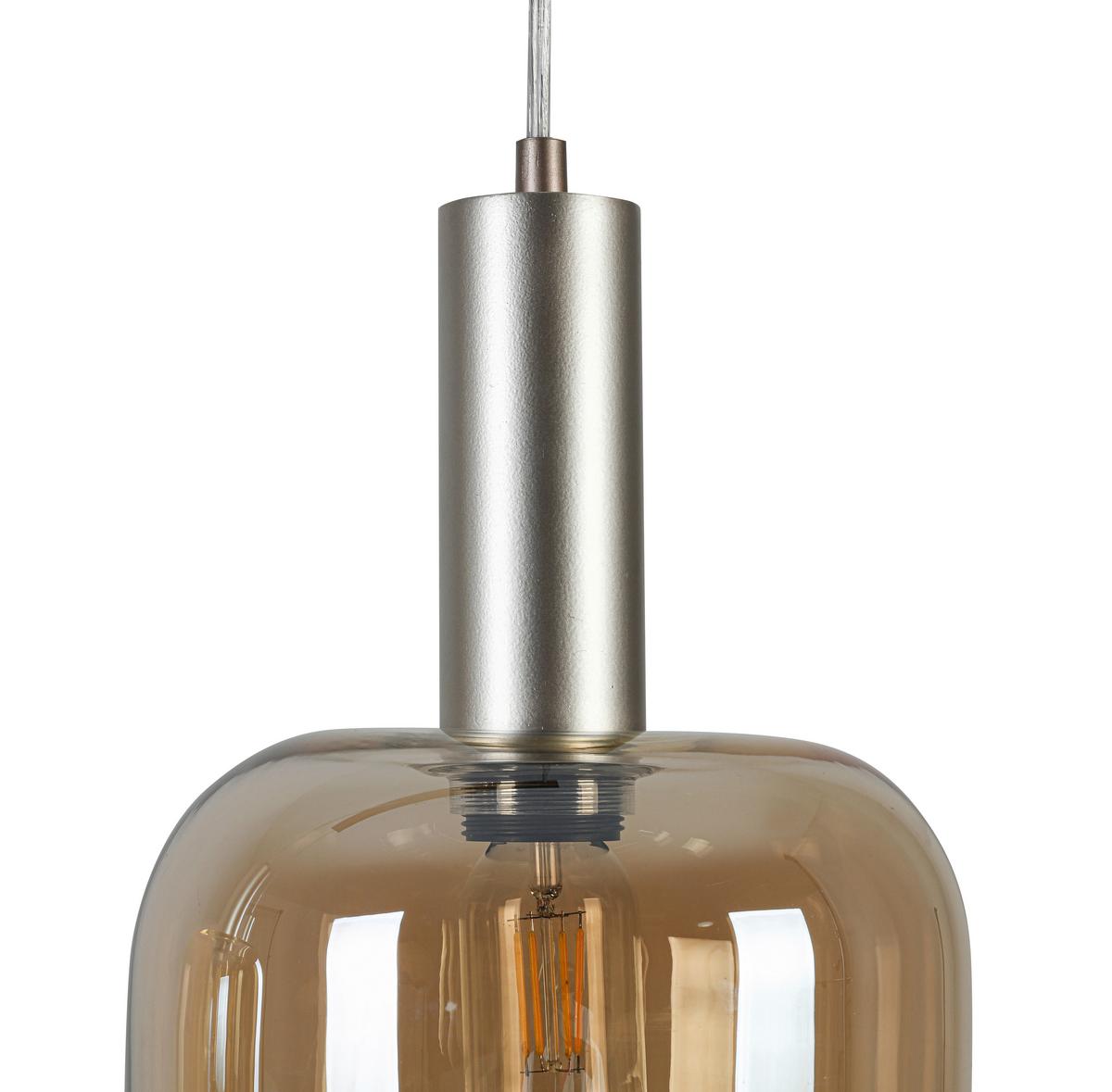 Hängeleuchte Siop Transparent/Bernstein max. 40W - Champagner/Transparent, MODERN, Glas/Kunststoff (80/20/120cm)