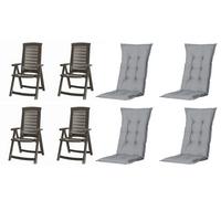 Gartenstuhl-Set Aruba 8-tlg. Grau - Grau, MODERN, Kunststoff/Textil (72/61/110cm) - Gardenson