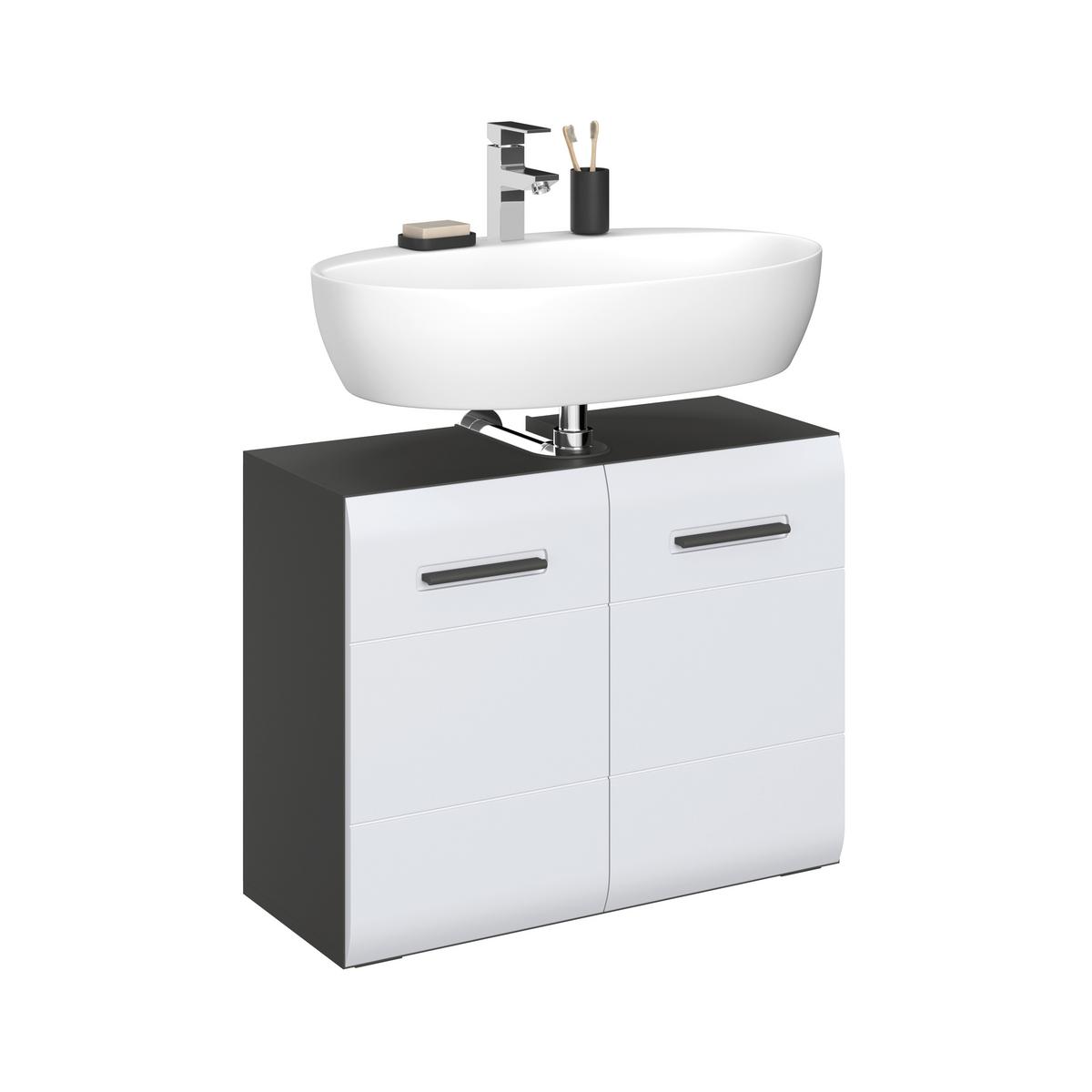 Element Ispod Umivaonika Pearl New - bijela/antracit, Konvencionalno, drvni materijal/plastika (70/55,5/29,6cm)