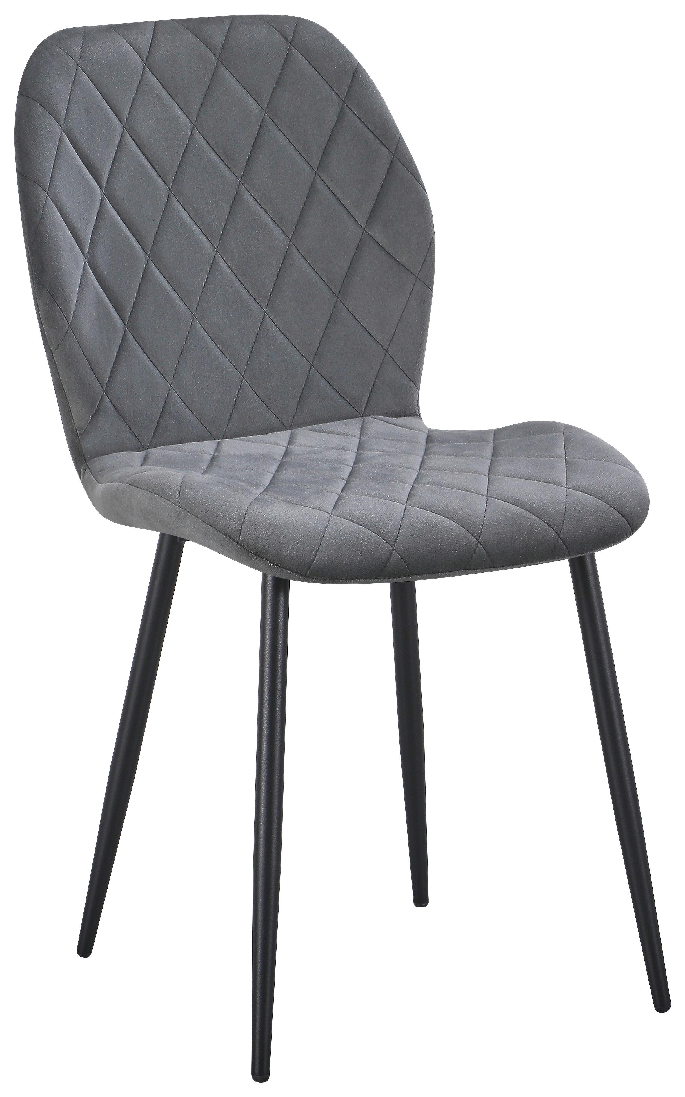 Stol Zoey - temno siva/črna, Basics, kovina/tekstil (45.5/85/59.5cm) - Based