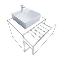 Badezimmer Lendas 5-tlg. Honigeiche/Weiß - Honigeiche/Weiß, MODERN, Keramik/Holzwerkstoff (127cm) - MID.YOU