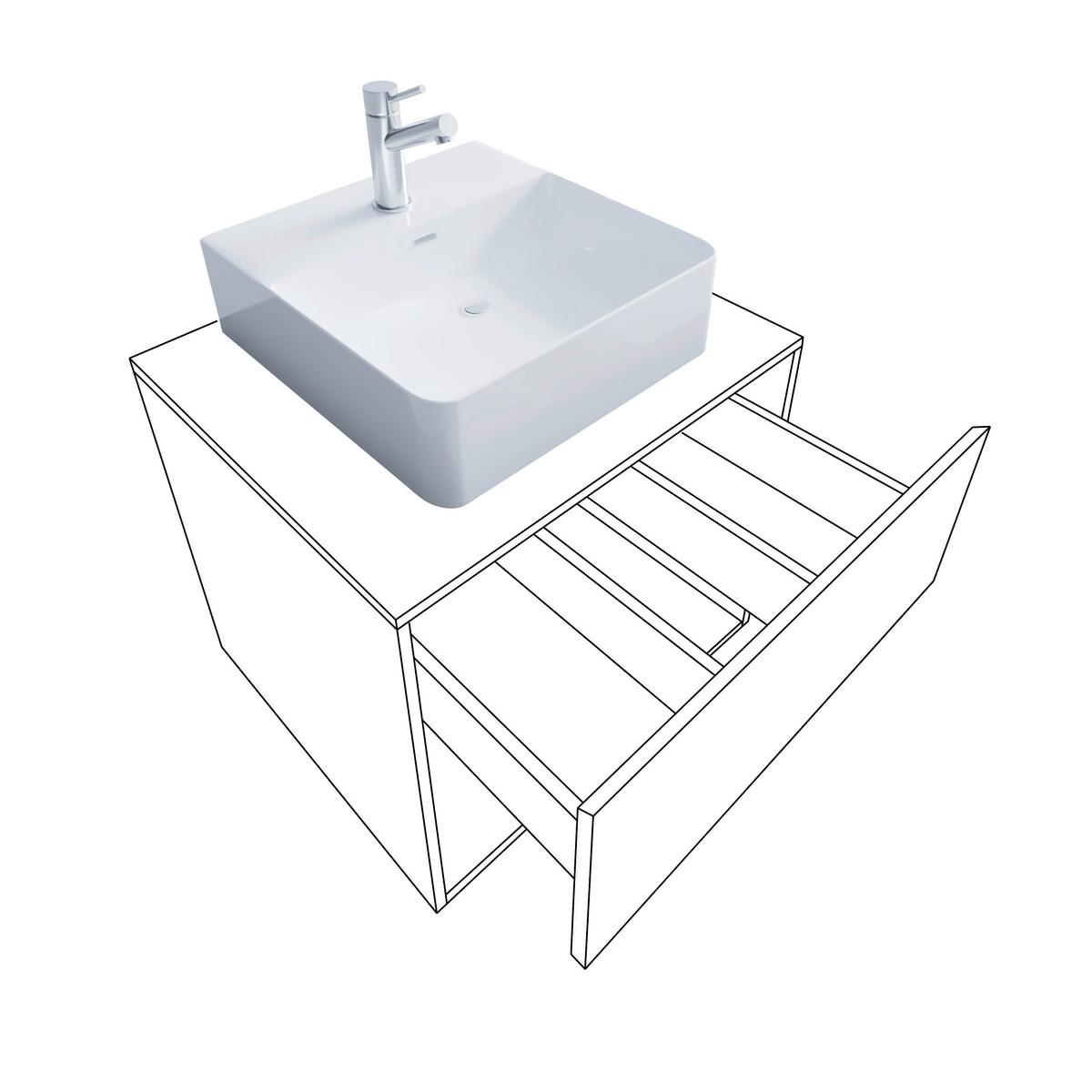 Badezimmer Lendas 4-tlg. ca. 94 cm Anthrazit - Anthrazit/Weiß, MODERN, Keramik/Holzwerkstoff (94cm) - MID.YOU