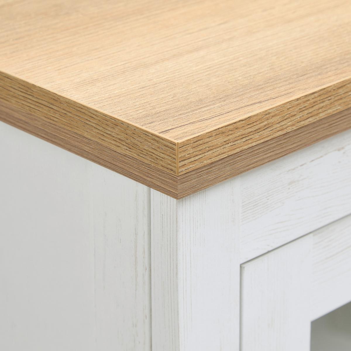 Highboard Korsika Eichefarben/Weiß - Eichefarben/Schwarz, ROMANTIK / LANDHAUS, Glas/Holzwerkstoff (105,5/140/43cm) - Mömax