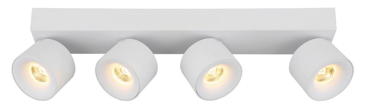 LED-STRAHLER 56961-4W - Weiss/Transparent, Design, Kunststoff/Metall (45,5/7,2/12cm) - Globo