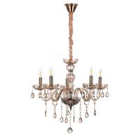 Kristall-Hängeleuchte Linda Bernsteinfarben max. 6 Watt - Bernsteinfarben, KONVENTIONELL, Glas/Metall (67/100cm)