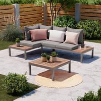 Gartenlounge-set Lia Braun Aus Akazienholz - Graubraun/Akaziefarben, Modern, Holz/Metall (138/77/207cm) - Mömax
