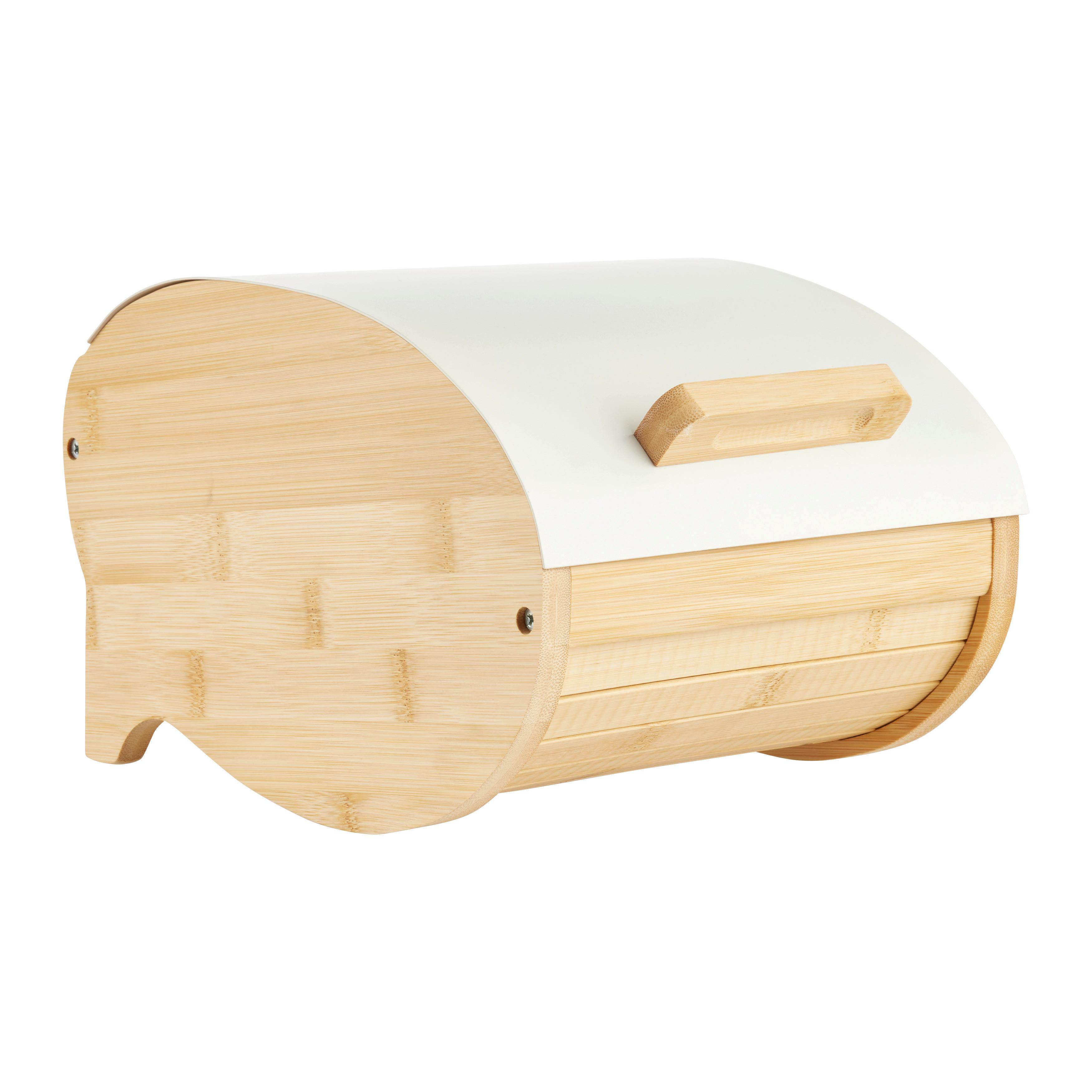 Brotbox Svea - S Naturfarben/Weiß - Naturfarben/Weiß, MODERN, Holz/Metall (25/20/15,5cm) - Mömax