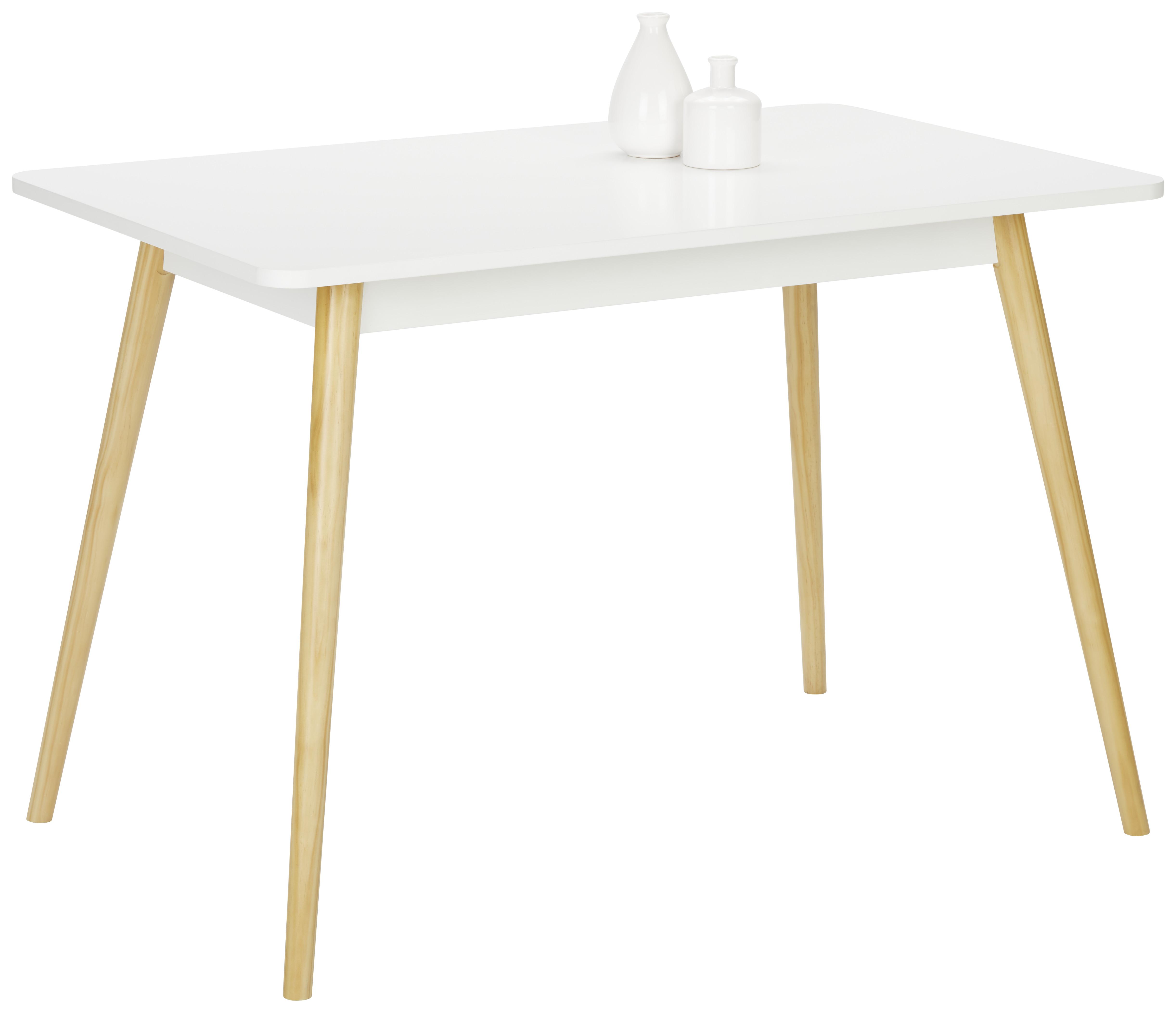 Étkezőasztal Anouka - Natúr/Fehér, modern, Faalapú anyag/Fa (110/70/76cm) - Based