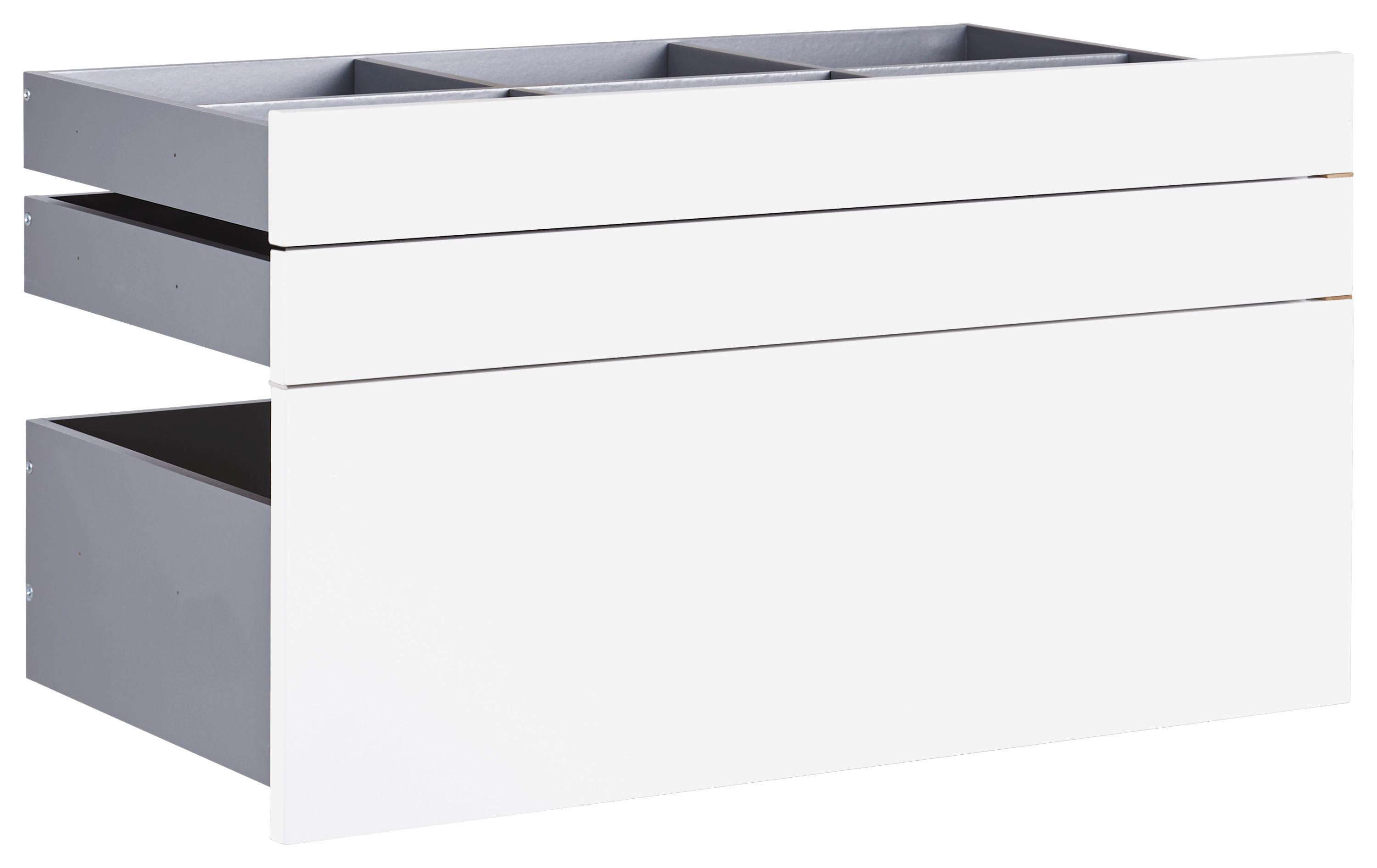 Schubladenset Unit in Weiss Hochglanz - Weiss Hochglanz, Modern, Holzwerkstoff (91/50,3/47cm) - Based