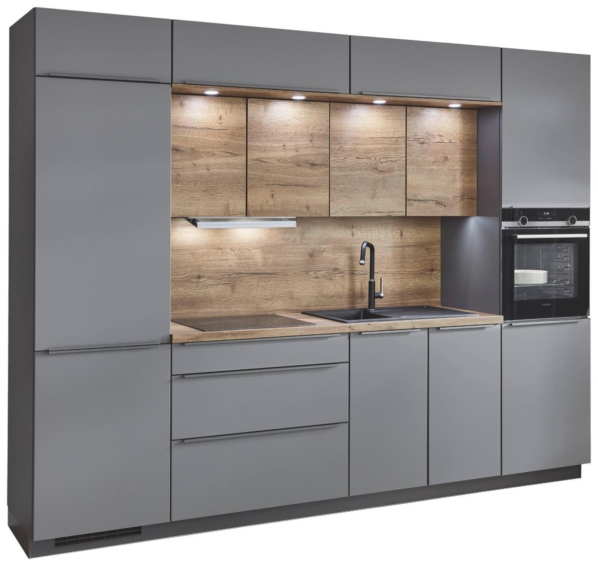 Bucătărie la comandă Touch/Structura - Basics, material pe bază de lemn (300cm) - Nobilia
