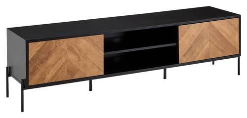 Lowboard ''Wohnling'', Schwarz/Braun - Schwarz/Braun, MODERN, Holzwerkstoff/Metall (163/45/40cm) - MID.YOU