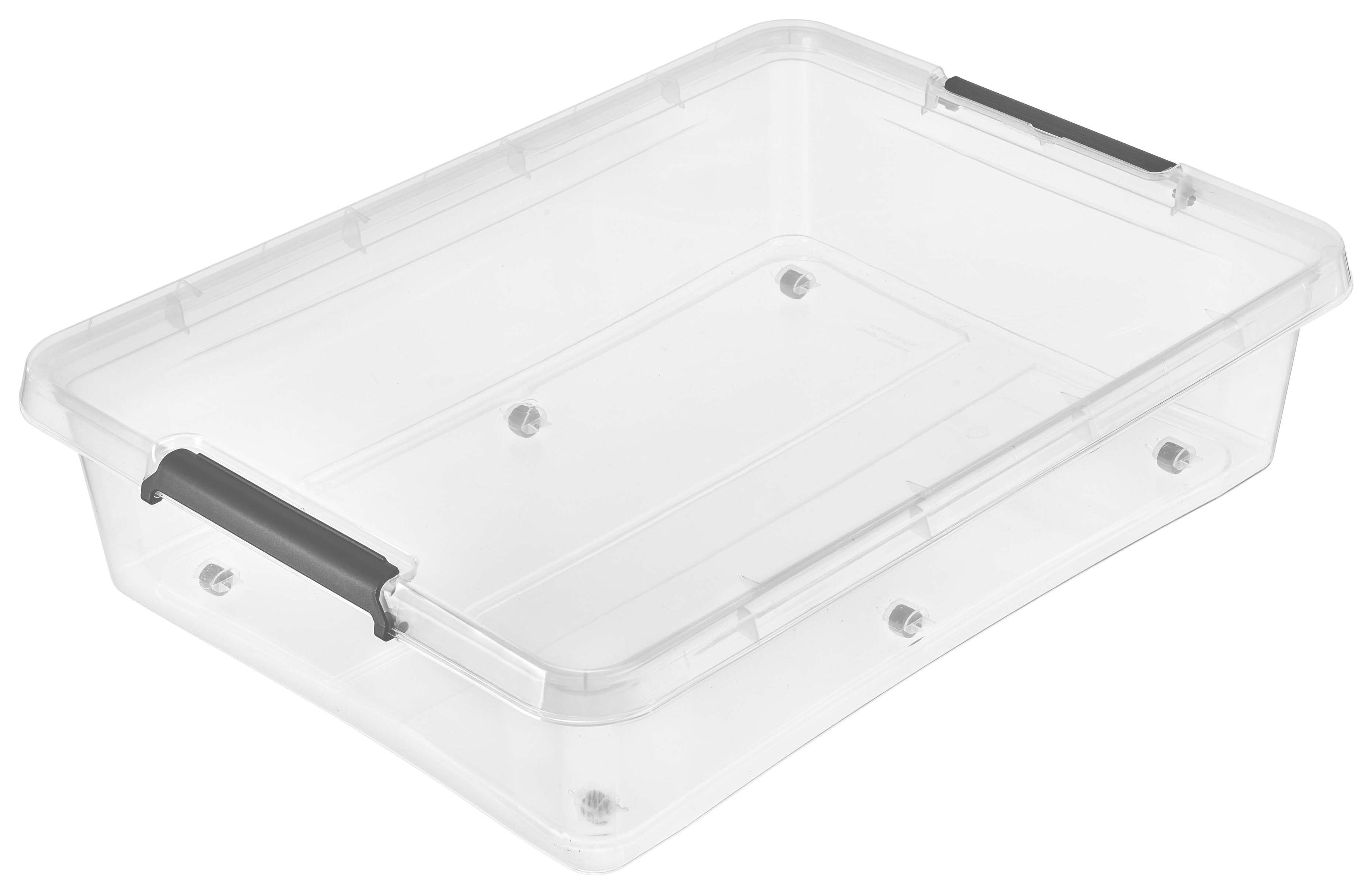 Unterbettroller Easy Big ca. 61l - Transparent/Schwarz, Konventionell, Kunststoff (76/57/18,5cm) - Mömax