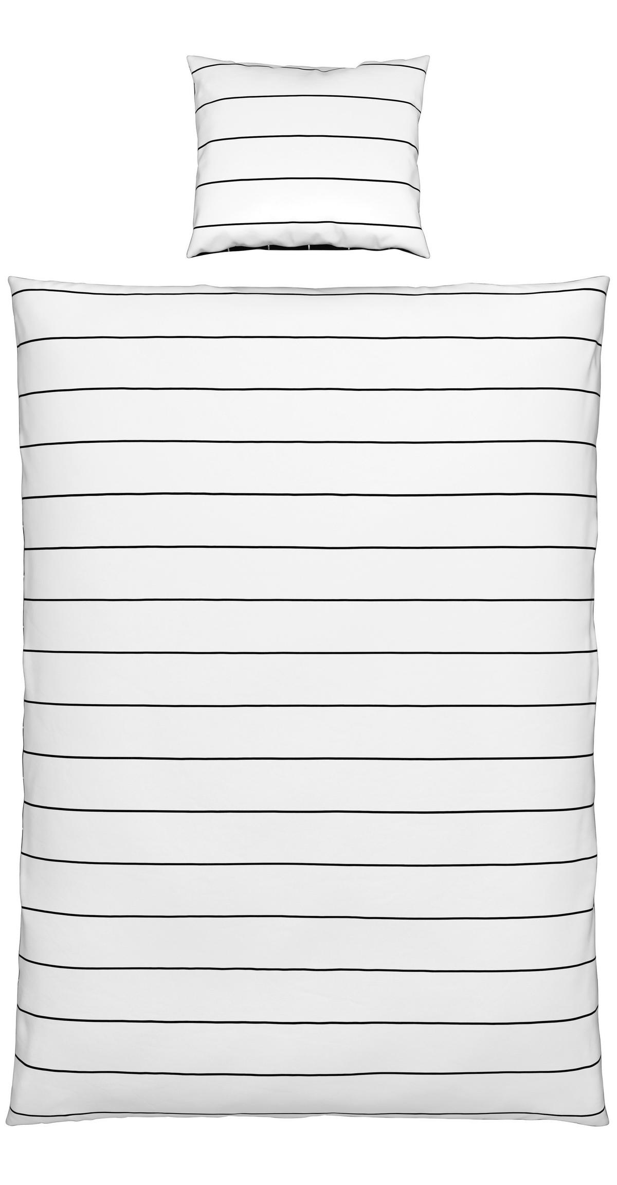 WENDEBETTWÄSCHESET KIRA WENDE COOLTEX - Weiss/Schwarz, Modern, Textil (160/210cm) - Modern Living