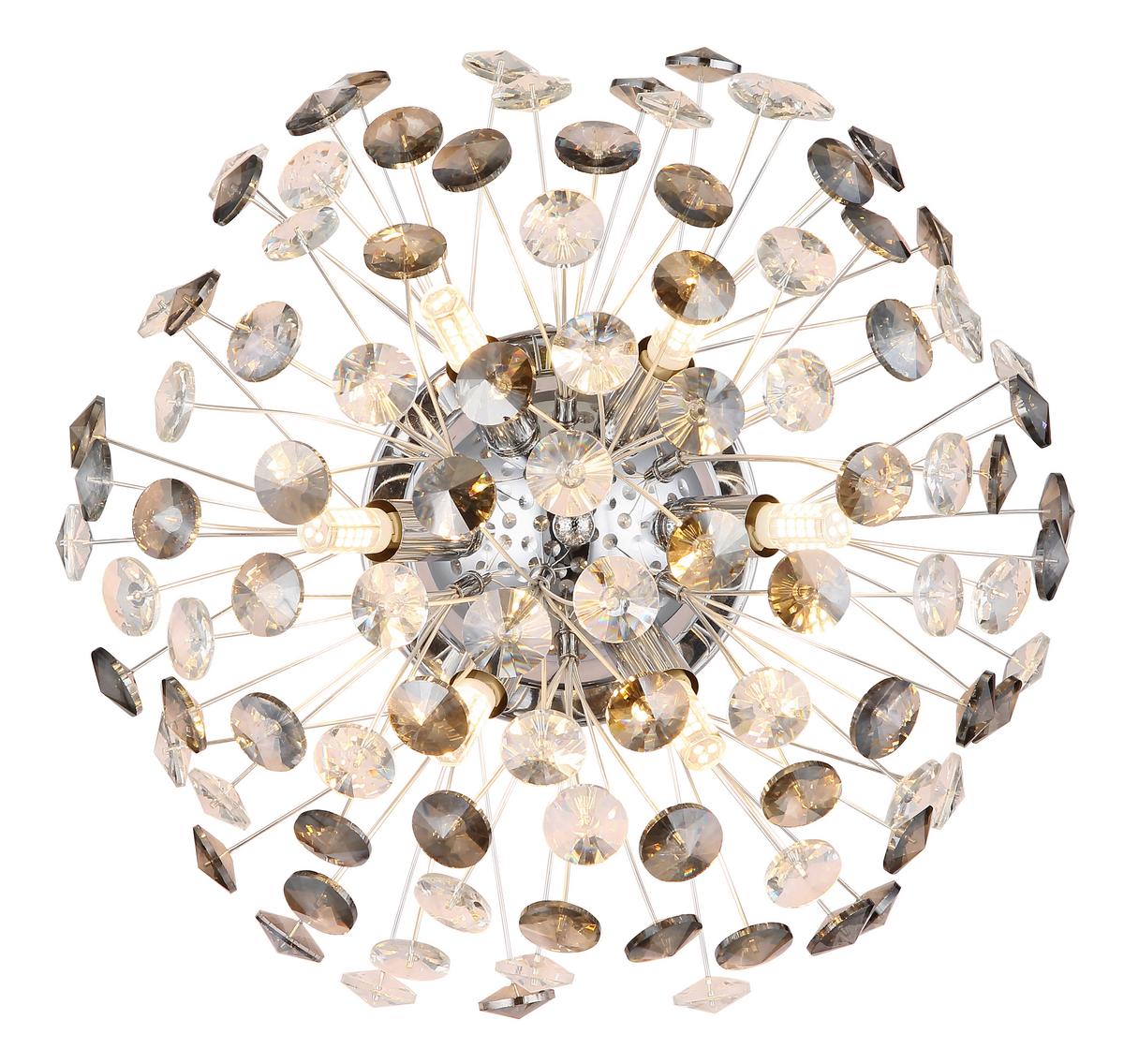 KRISTALL-WANDLEUCHTE 64135WC KATRINA - Klar/Chromfarben, Konventionell, Glas/Metall (40/22,5cm) - Globo