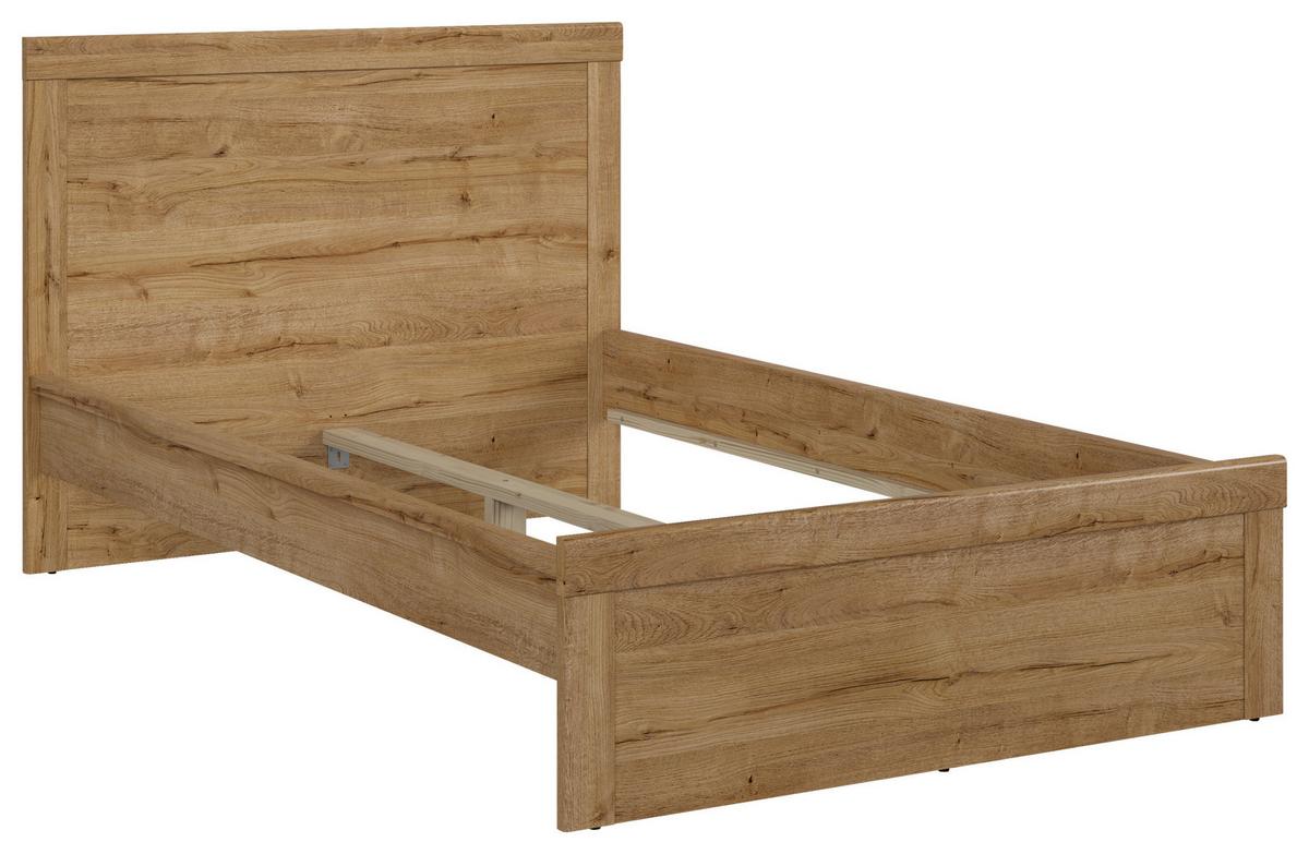 Bett Holten ca. 120x200 cm Eichefarben - Eichefarben/Schwarz, MODERN, Holzwerkstoff (120/200cm) - MID.YOU