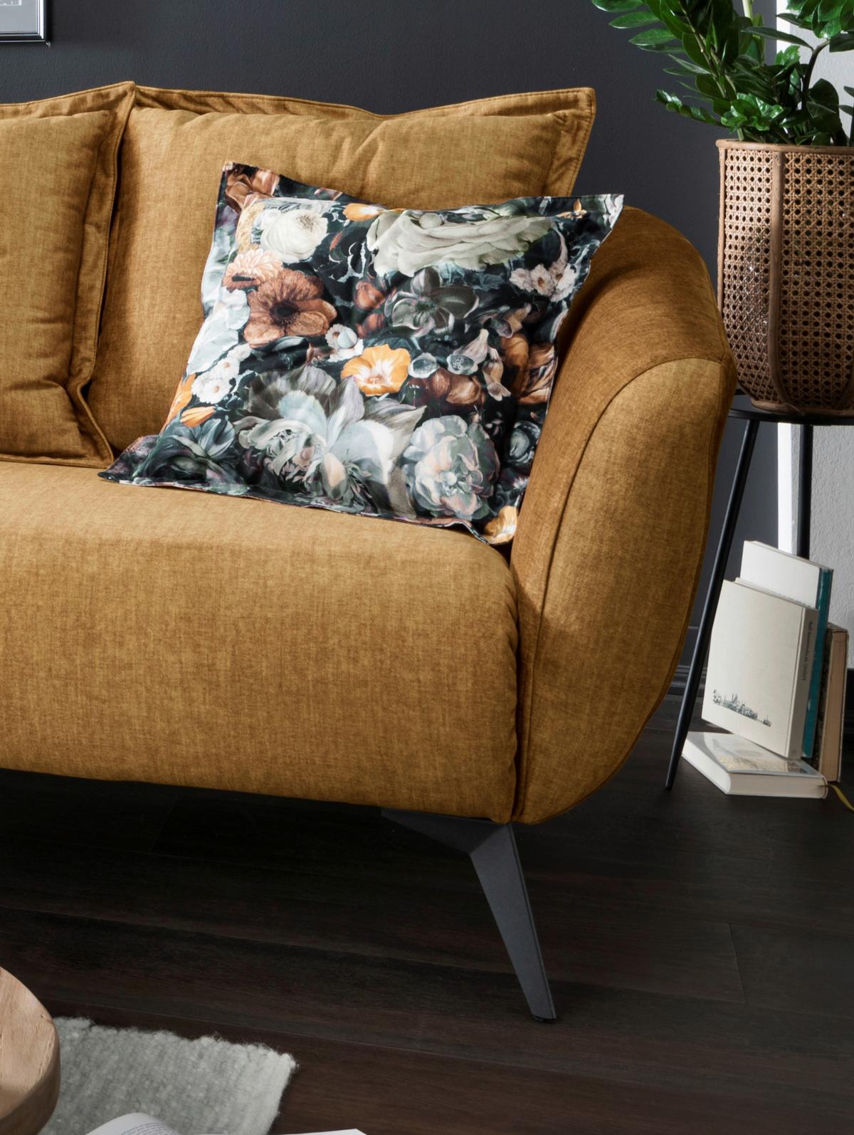 Wohnlandschaft Baggio Gelb Velours - Gelb/Multicolor, MODERN, Holz/Textil (162/277cm) - Livetastic