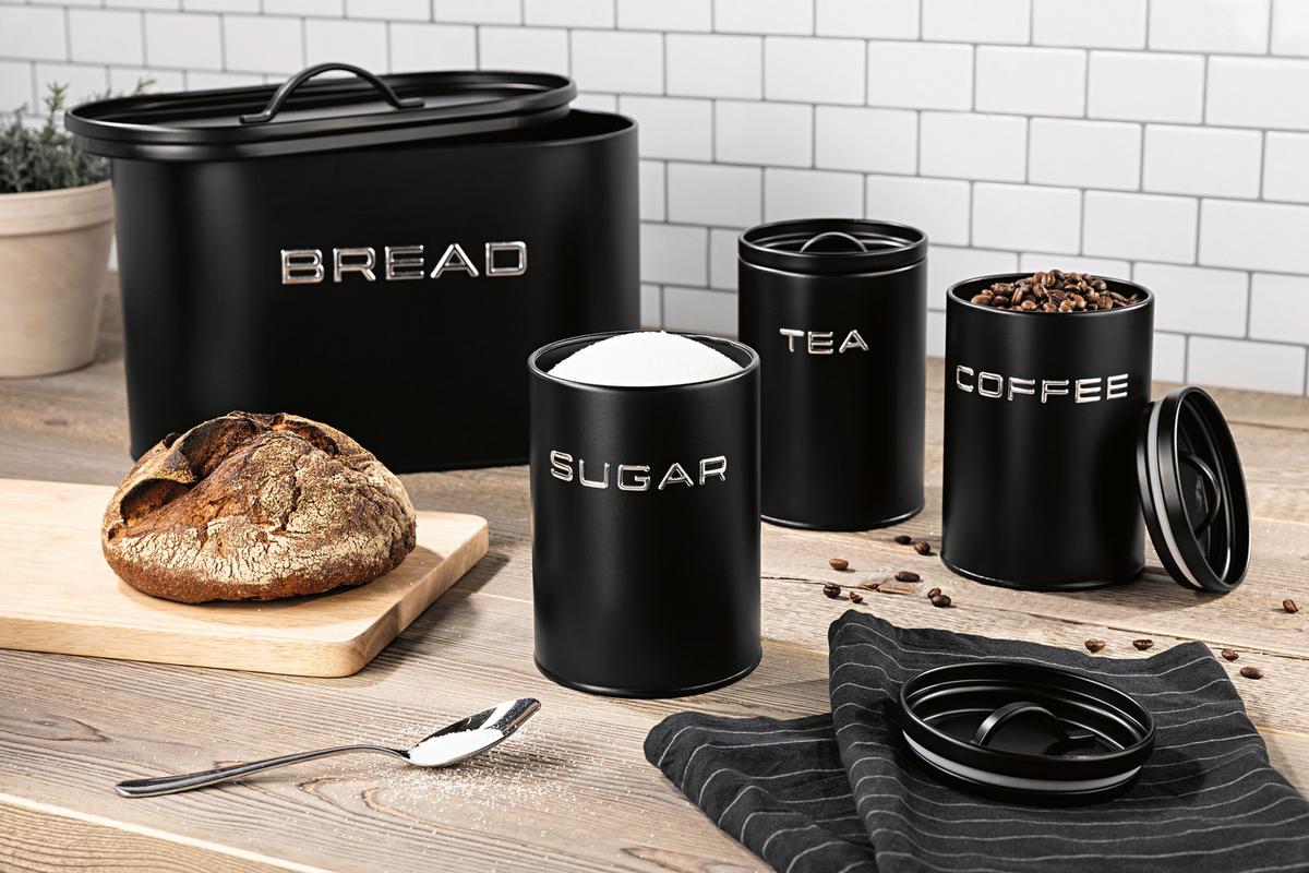 ZESTAW POJEMNIKÓW KUCHENNYCH 14643 - czarny, Basics, metal (23/18/34cm) - GOURMETMAXX