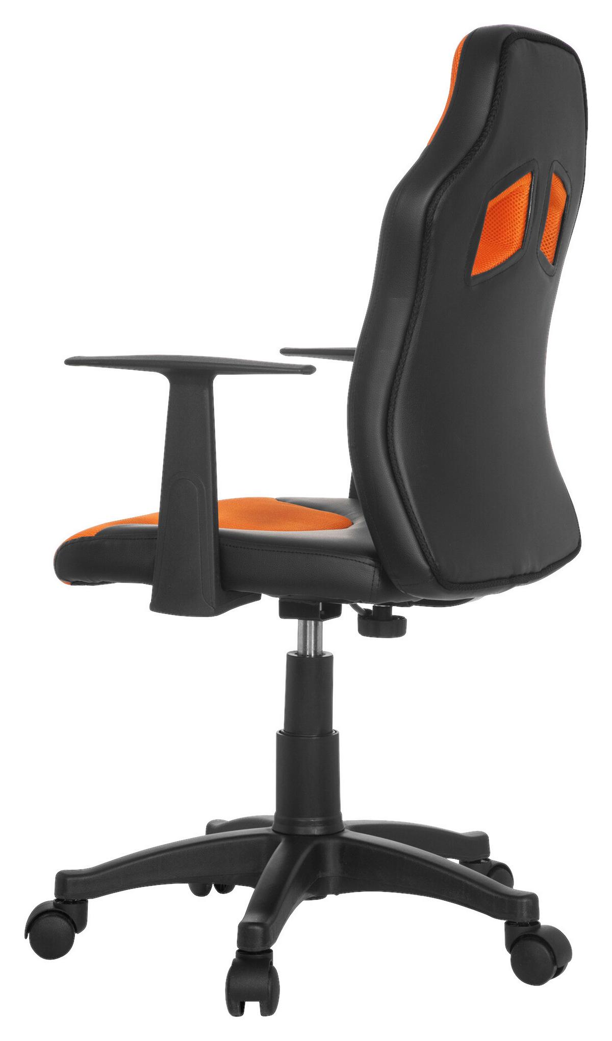 Mladinski Vrtljivi Stol Kid Racer Al, Črna, Oranžna - črna/oranžna, Basics, umetna masa (54/90-100/48cm) - MID.YOU