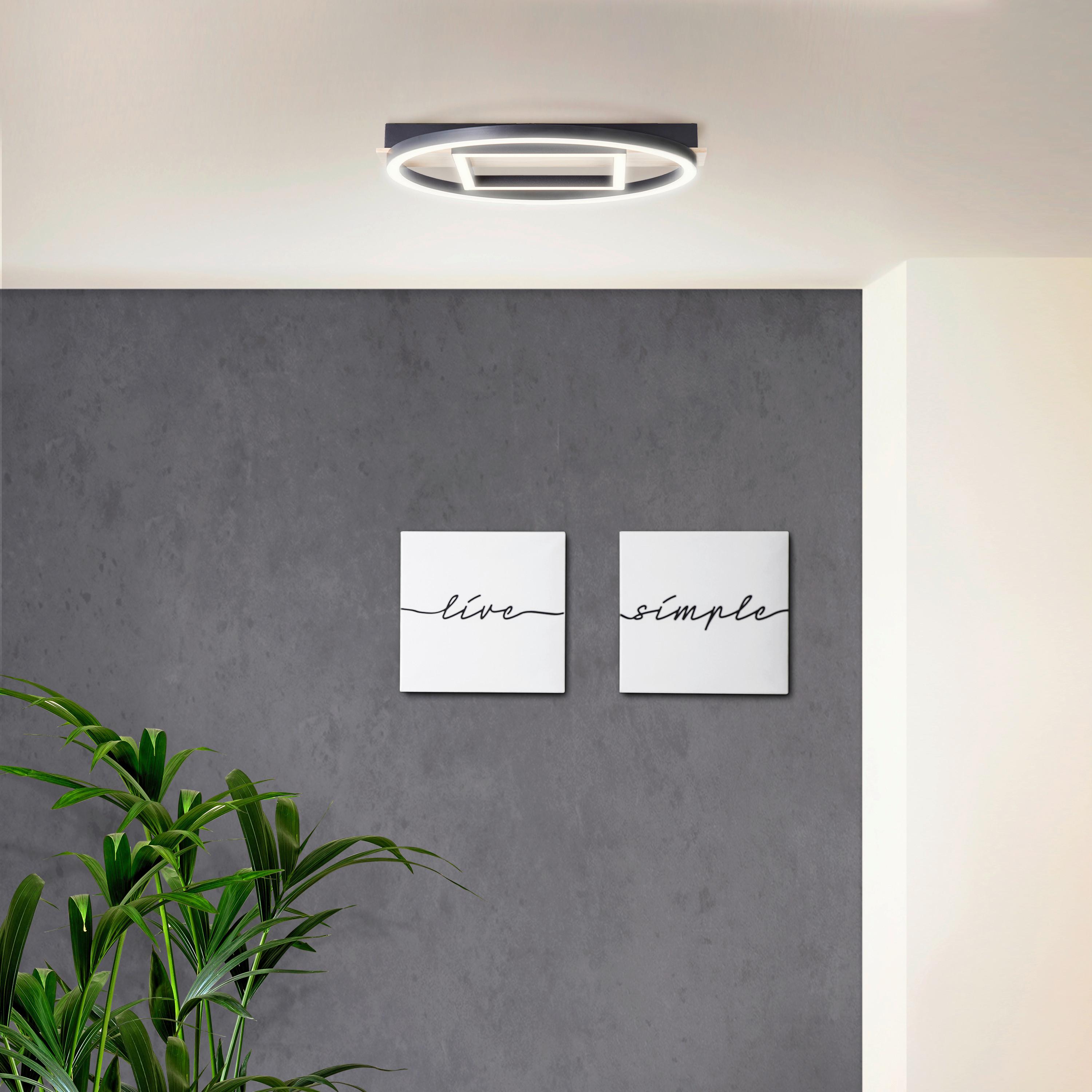 LED-Paneel Maureen Braun/Schwarz ca. 24 Watt - Schwarz/Braun, Design, Holz/Kunststoff (5/39/37cm) - Brilliant