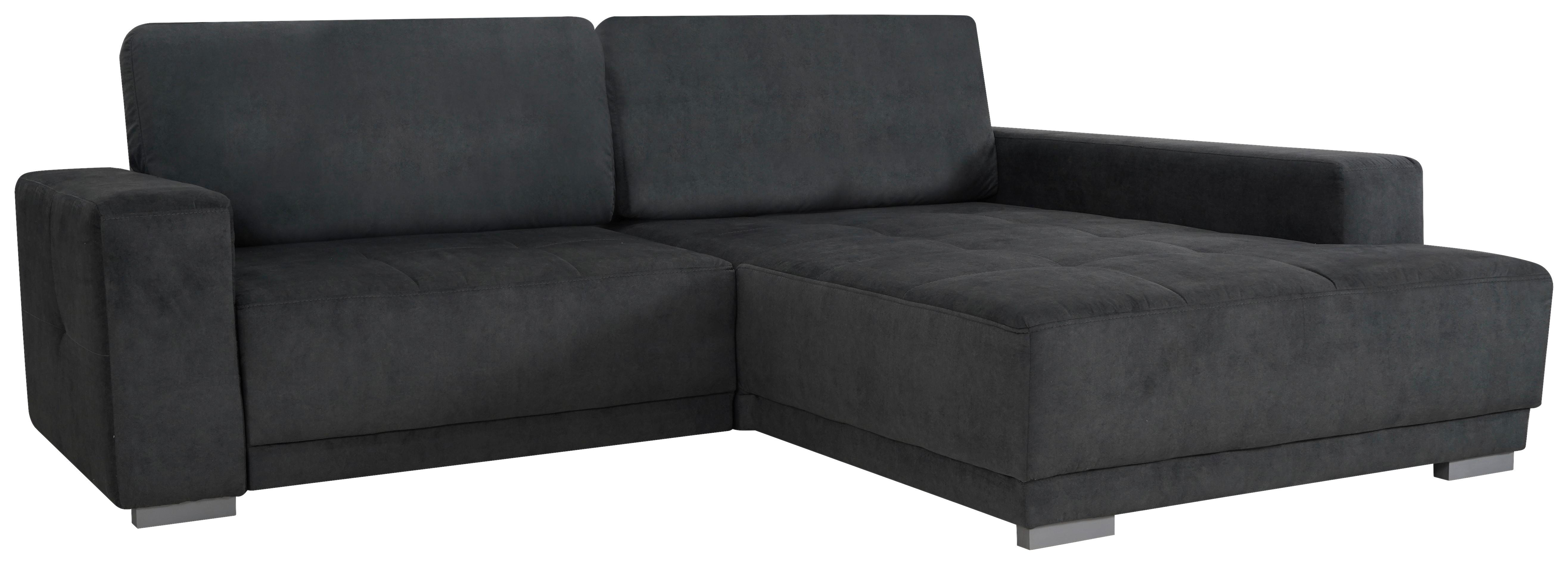 Sarokkanapé Rocky Mini - sötétszürke, Design, textil (259/89/195cm) - Mömax