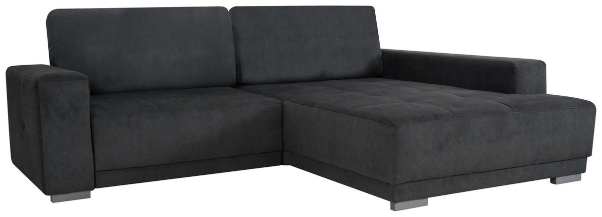 Sarokkanapé Rocky Mini - sötétszürke, Design, textil (259/89/195cm) - Mömax