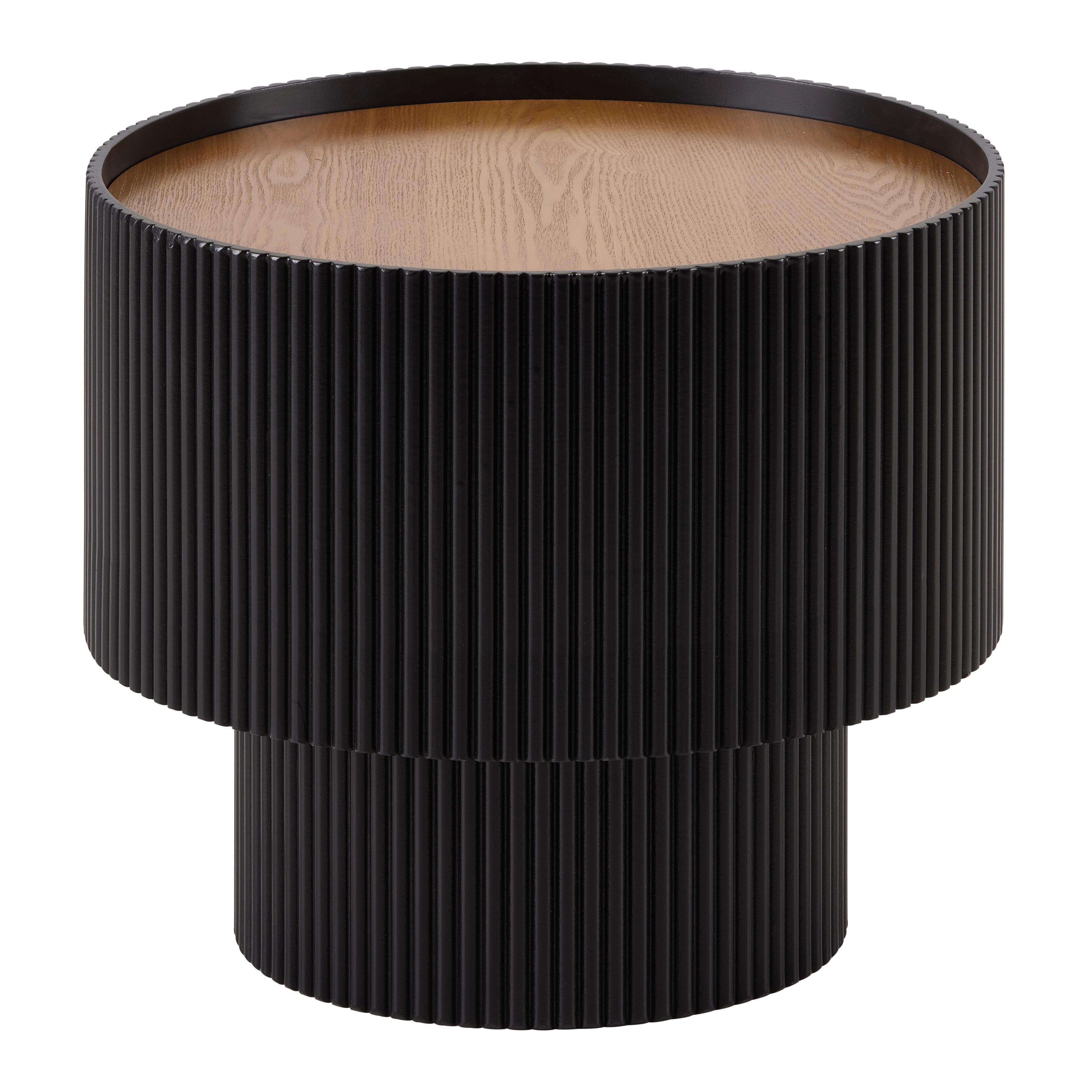 SOFFBORD JOHNNY - svart/naturfärgad, Modern, trämaterial (45/40cm) - Mömax